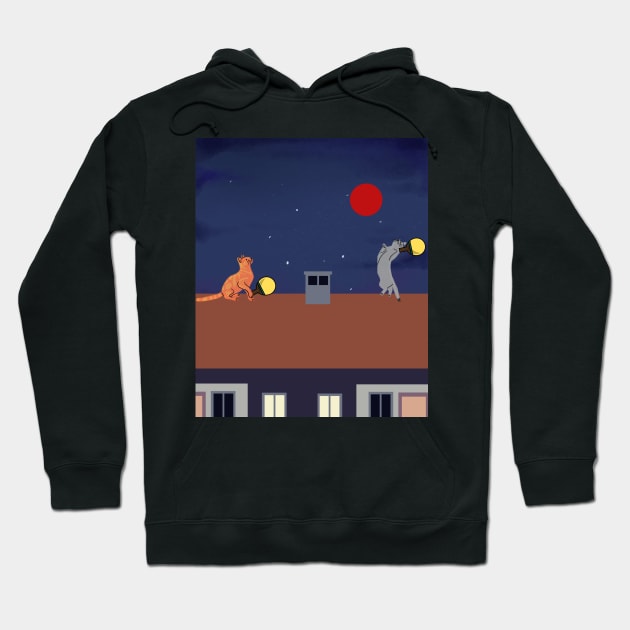 Ping pong moon Hoodie by SkyisBright